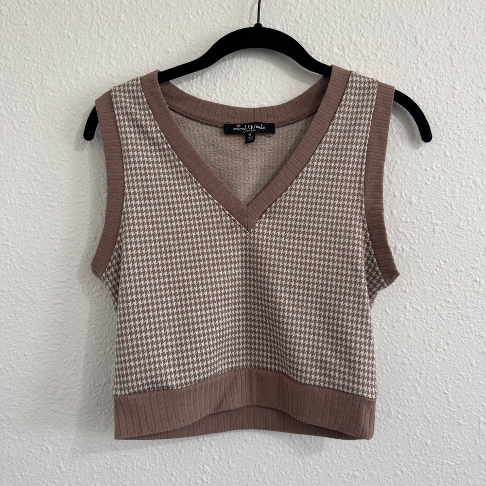 Mixed Threads LA Brown & White Sweater Vest‎ | Women's Medium